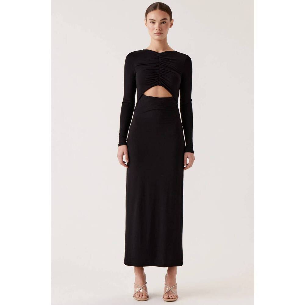 NEW SOPHIE RUE stella ruched dress in black